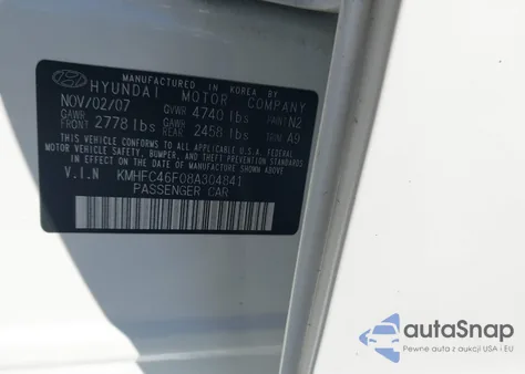 2008 Hyundai Azera Limited z USA, uszkodzony, nr VIN KMHFC46F08A304841